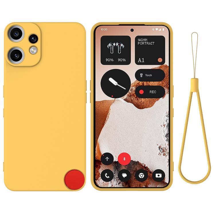 Funda de silicona líquida de color sólido para teléfono CMF 2 Pro, a prueba de caídas y cobertura total (amarilla)