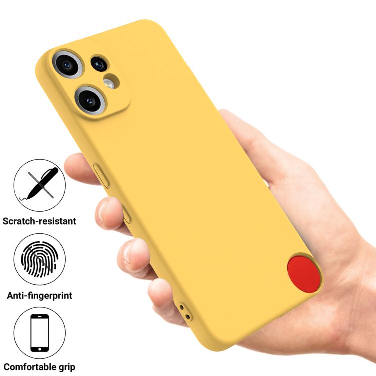 Funda de silicona líquida de color sólido para teléfono CMF 2 Pro, a prueba de caídas y cobertura total (amarilla)