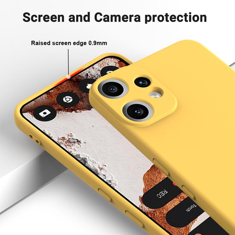 Funda de silicona líquida de color sólido para teléfono CMF 2 Pro, a prueba de caídas y cobertura total (amarilla)
