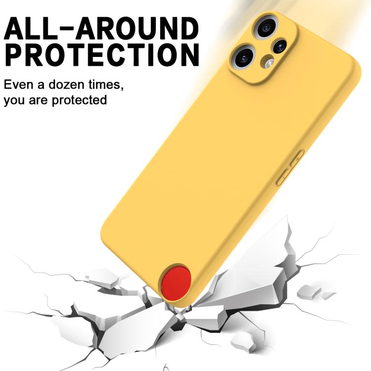 Funda de silicona líquida de color sólido para teléfono CMF 2 Pro, a prueba de caídas y cobertura total (amarilla)