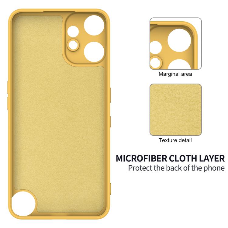 Funda de silicona líquida de color sólido para teléfono CMF 2 Pro, a prueba de caídas y cobertura total (amarilla)