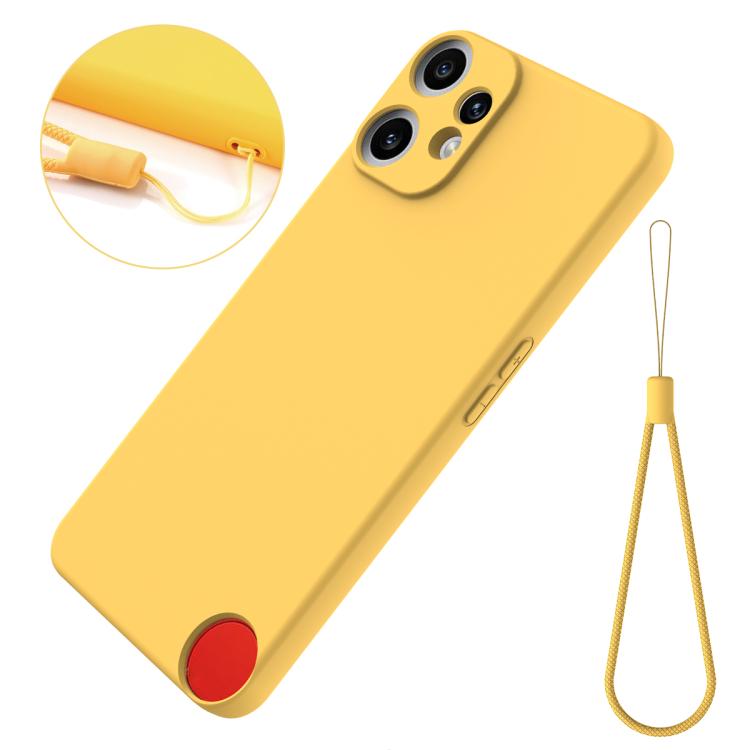 Funda de silicona líquida de color sólido para teléfono CMF 2 Pro, a prueba de caídas y cobertura total (amarilla)