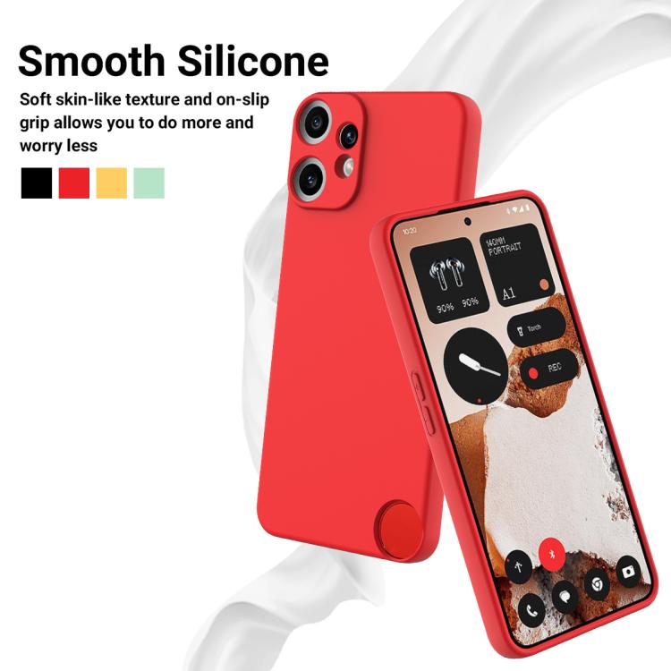 Funda de silicona líquida de color sólido CMF Phone 2 Pro, a prueba de caídas y cobertura total (roja)