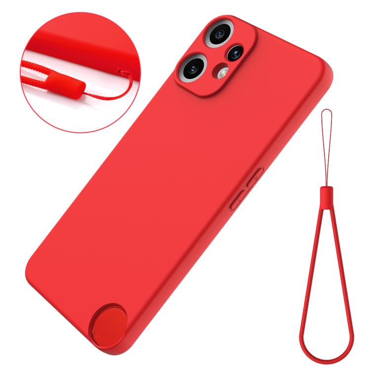 Funda de silicona líquida de color sólido CMF Phone 2 Pro, a prueba de caídas y cobertura total (roja)