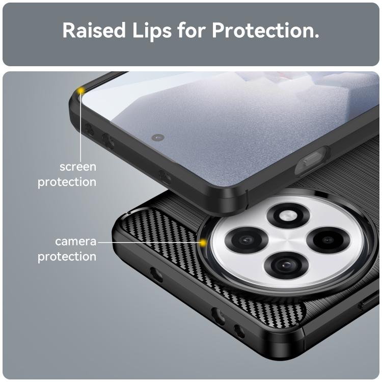 Funda de TPU para OnePlus Ace 5 5G con Textura Cepillada de Fibra de Carbono (Negra)