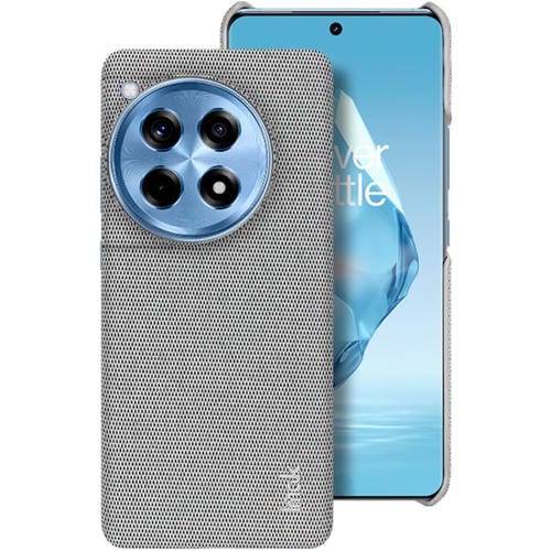 Funda de Teléfono OnePlus Ace 3/12R Imak Ruiyi Series Textura Tela PU PC (Gris Claro)