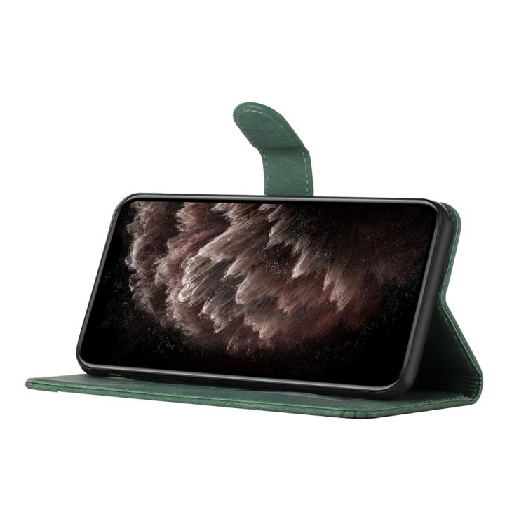 Funda de Cuero con Tapa y Tacto de Piel Cúbica para Huawei Nova 12 Pro/Nova 12 Ultra (Verde)