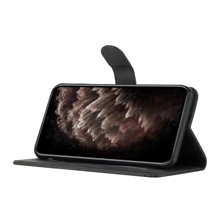 Funda de Cuero con Tapa Cúbica para Huawei Enjoy 50 y Nova Y70 (Negra)