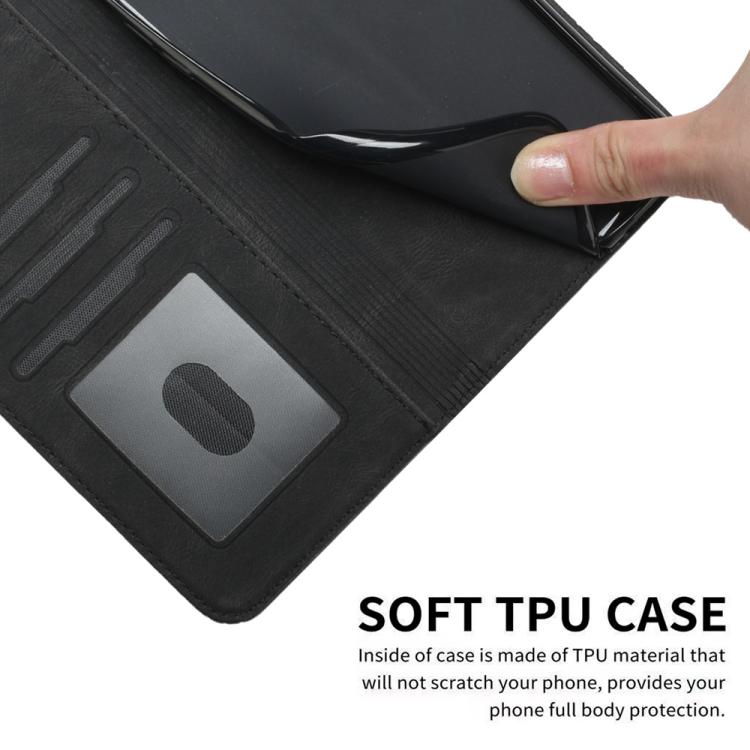 Funda de Cuero con Tapa Cúbica para Huawei Enjoy 50 y Nova Y70 (Negra)