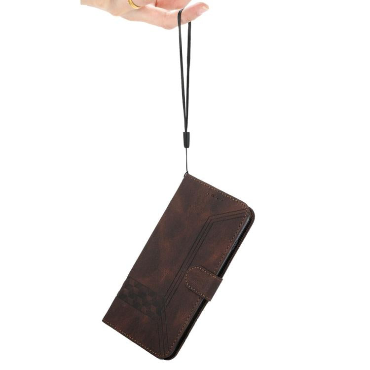 Funda de Cuero con Tapa Cúbica para Huawei Enjoy 50 Pro y Nova Y90 (Marrón)