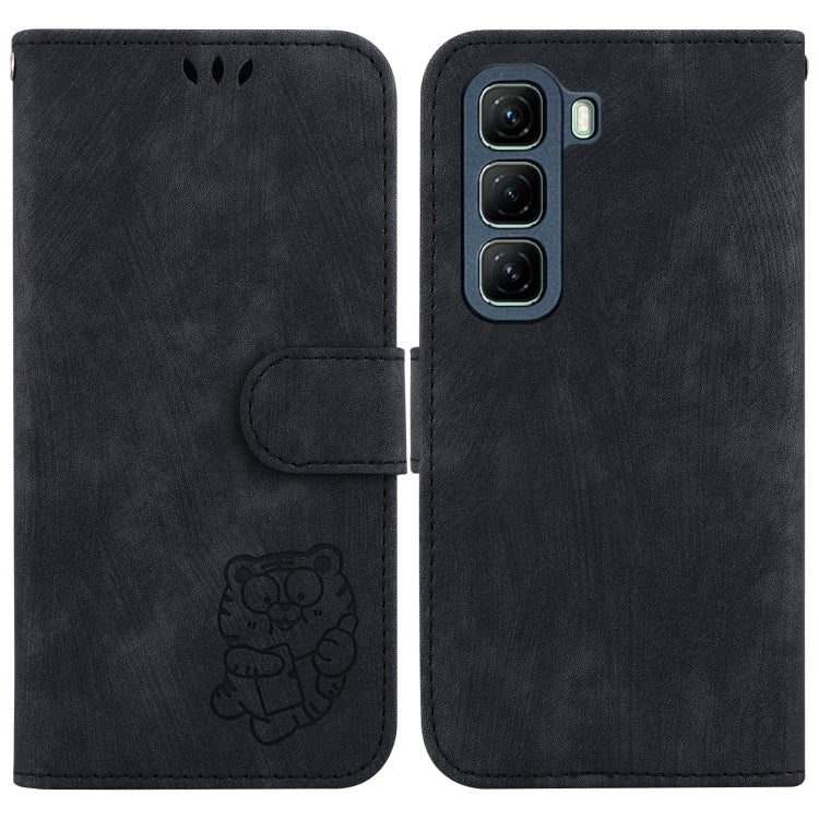 Funda de Cuero con Relieve de Tigre para Infinix Hot 50 4G (Negro)