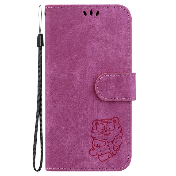 Funda de cuero con relieve de tigre para Infinix Hot 50 Pro+ 4G (rosa)