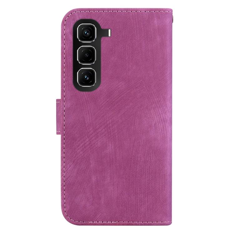 Funda de cuero con relieve de tigre para Infinix Hot 50 Pro+ 4G (rosa)