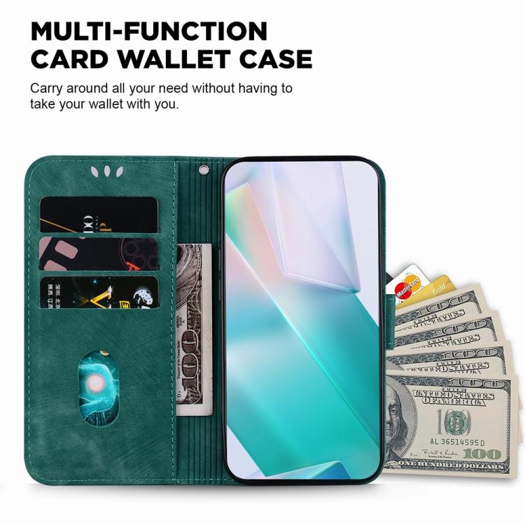 Funda de cuero con relieve de tigre para Infinix Zero 40 4G/5G (verde)