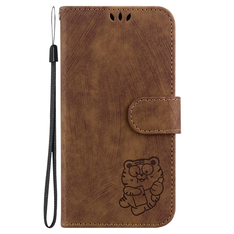 Funda para Sony Xperia 5 Vi de Cuero con Relieve Little Tiger (Marrón)