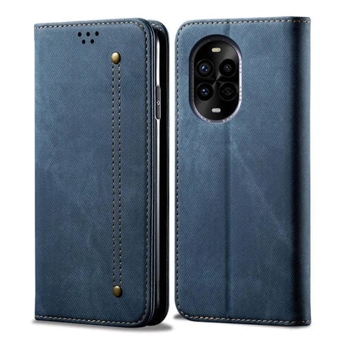 Funda de Cuero con Textura Vaquera para Huawei Nova 13 Pro 5G (Azul)