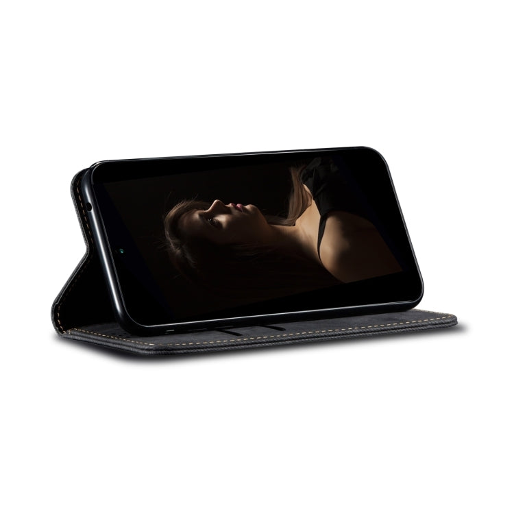 Funda de Cuero con Textura Vaquera para Huawei Nova 13 Pro 5G (Negra)
