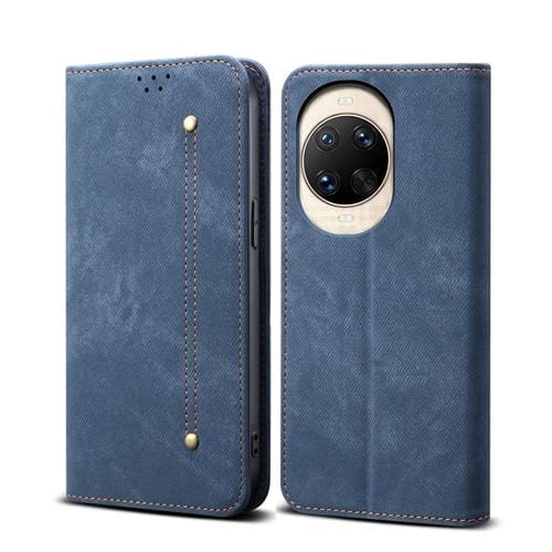 Funda de cuero con textura vaquera para Huawei Nova 14 (azul)