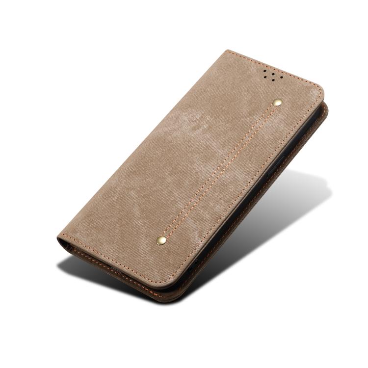 Funda de cuero con textura vaquera para Huawei Nova 14 Ultra (caqui)