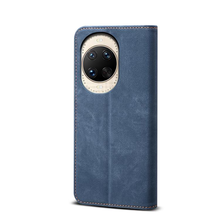Funda de cuero con textura vaquera para Huawei Nova 14 Ultra (azul)