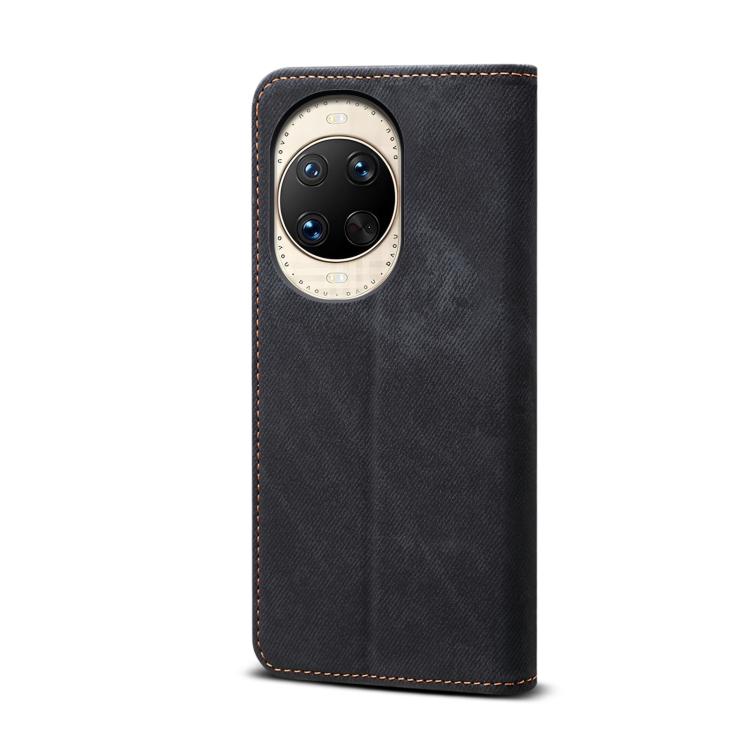 Funda de cuero con textura vaquera para Huawei Nova 14 Ultra (negra)