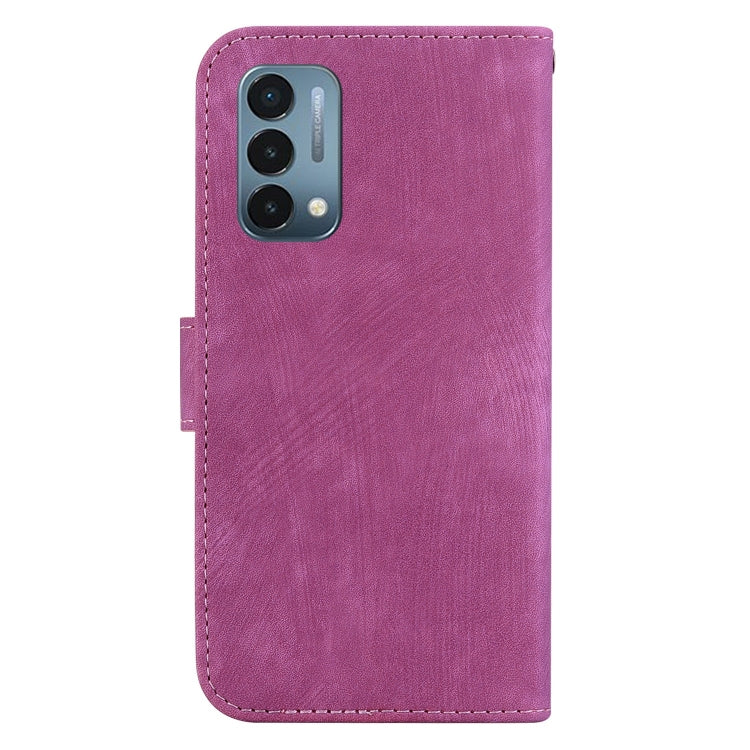 Funda para OnePlus Nord N200 5G de Cuero con Relieve Little Tiger (Rojo Rosa)
