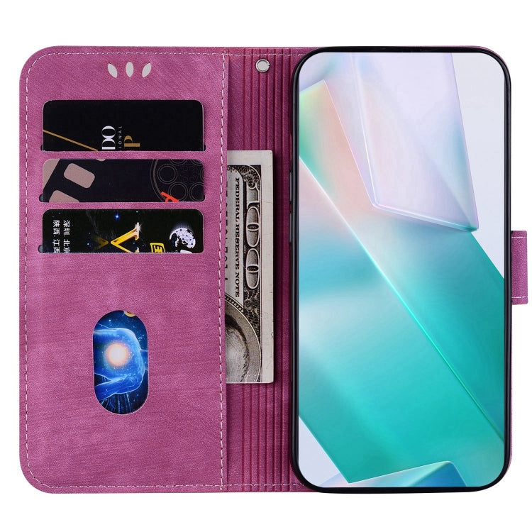 Funda para OnePlus Nord N200 5G de Cuero con Relieve Little Tiger (Rojo Rosa)