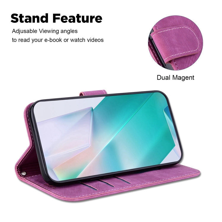 Funda para OnePlus Nord N200 5G de Cuero con Relieve Little Tiger (Rojo Rosa)