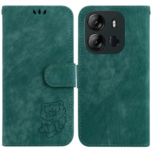 Funda para Teléfono Tecno Spark Go 2023 y Pop 7 Pro Cuero con Relieve Little Tiger (Verde)