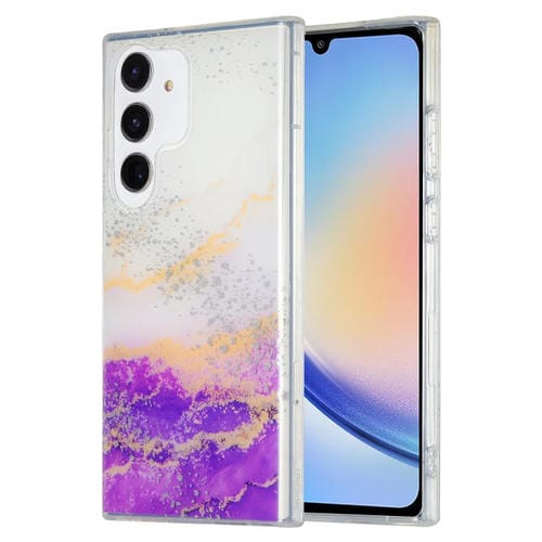 Estuche para Teléfono Samsung Galaxy A34 5G Imd Mármol Doble Cara (Blanco Morado)