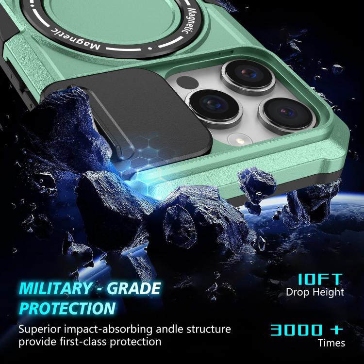 Funda Híbrida TPU y PC con Soporte Magsafe y Protección para iPhone 16 Pro Max (Azul Claro)