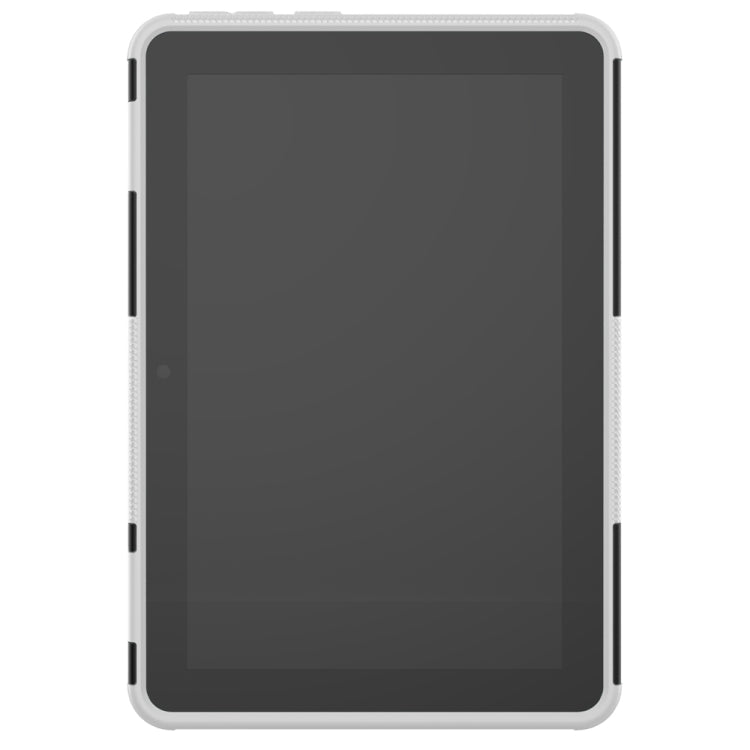 Funda Protectora para Amazon Fire HD 8 (2020) TPU + PC Textura Neumáticos Soporte (Blanco)