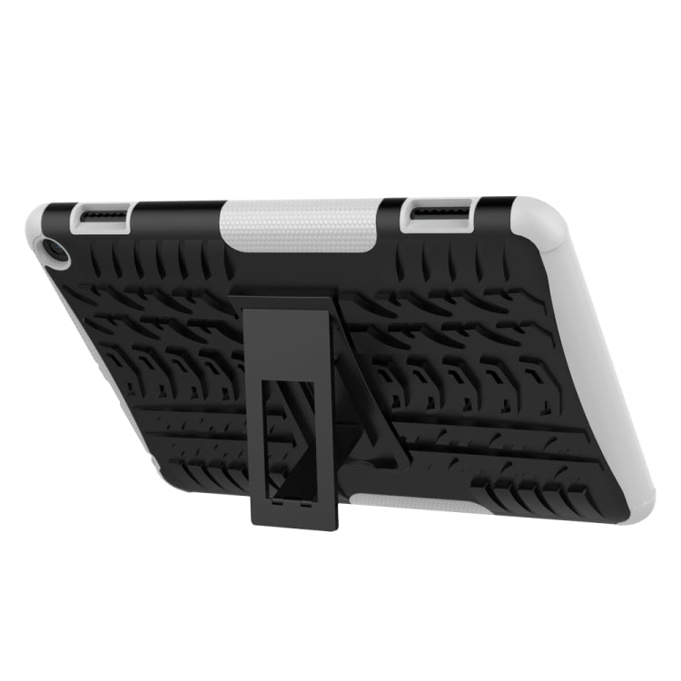 Funda Protectora para Amazon Fire HD 8 (2020) TPU + PC Textura Neumáticos Soporte (Blanco)