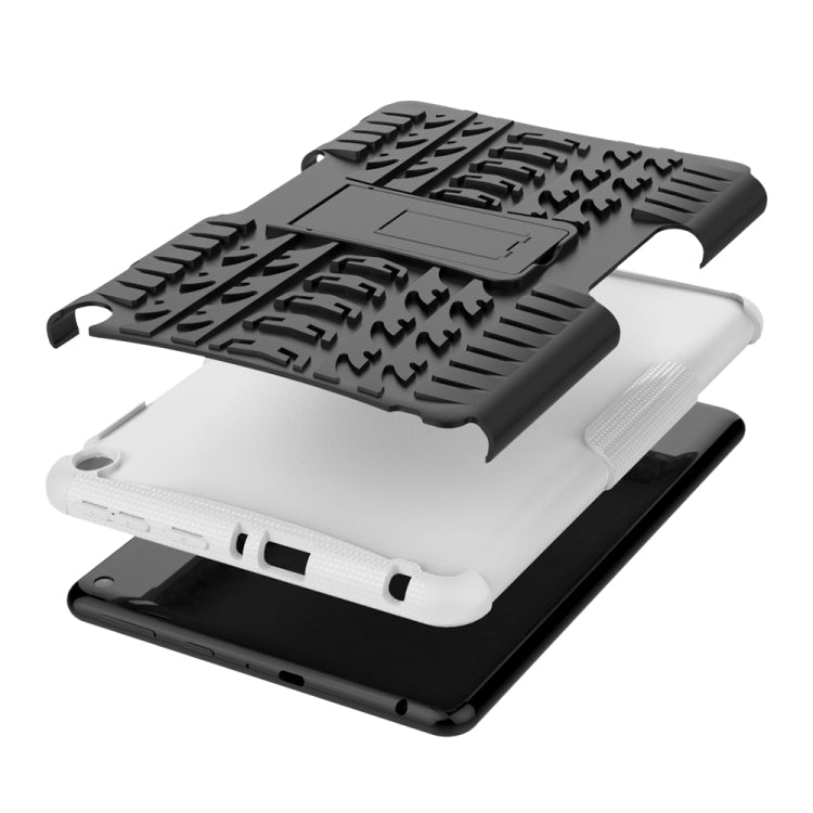 Funda Protectora para Amazon Fire HD 8 (2020) TPU + PC Textura Neumáticos Soporte (Blanco)