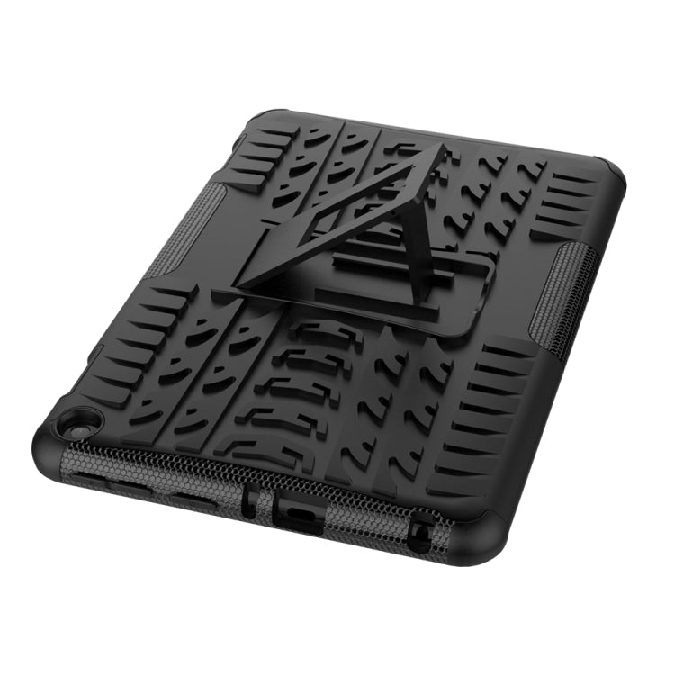 Funda Protectora para Amazon Fire HD 8 (2020) TPU + PC Textura Neumáticos Soporte (Negro)