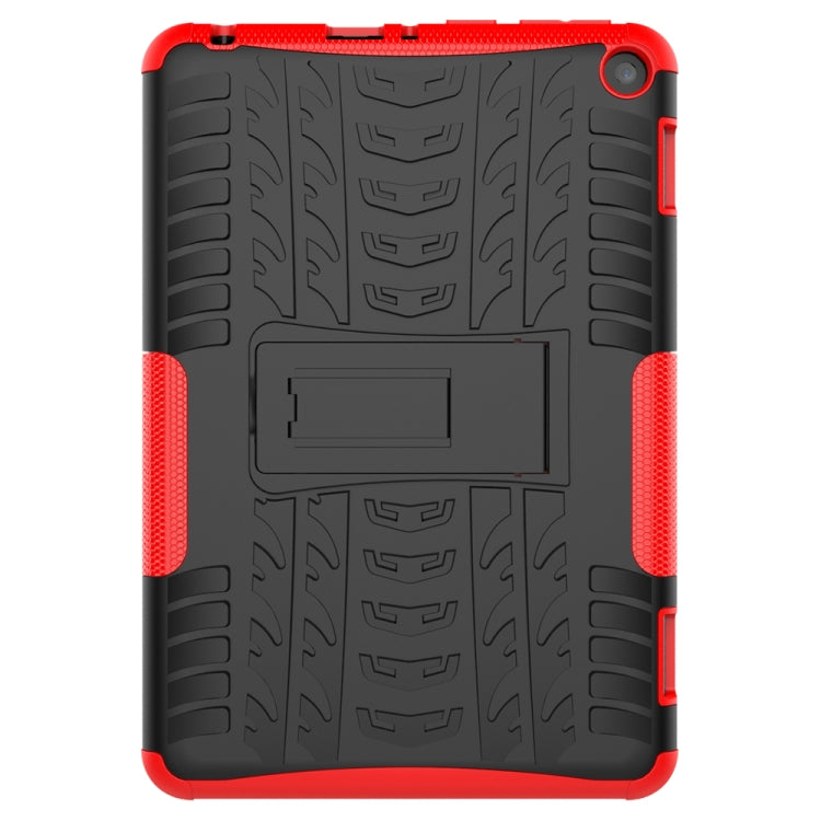 Funda Protectora para Amazon Fire HD 8 (2020) TPU + PC Textura Neumáticos Soporte (Rojo)