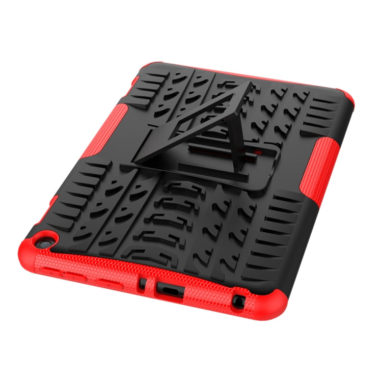 Funda Protectora para Amazon Fire HD 8 (2020) TPU + PC Textura Neumáticos Soporte (Rojo)