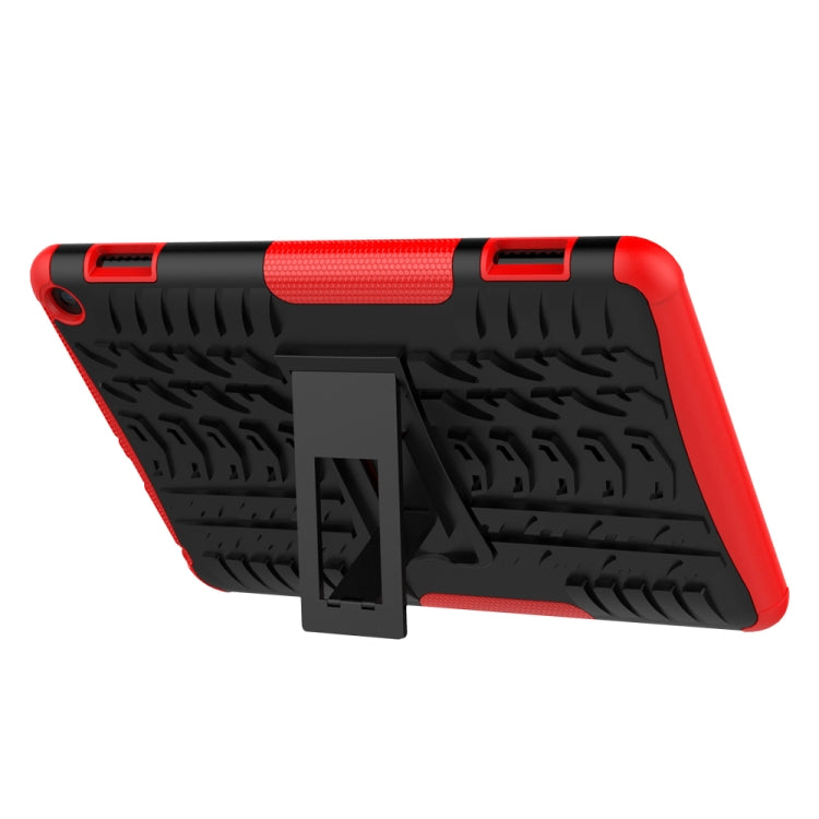 Funda Protectora para Amazon Fire HD 8 (2020) TPU + PC Textura Neumáticos Soporte (Rojo)