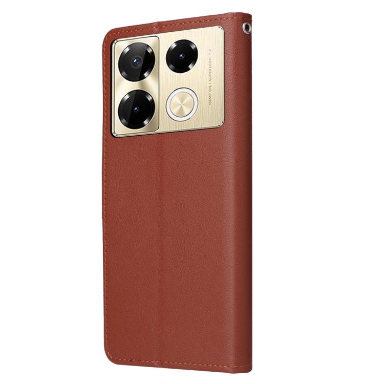 Funda de Cuero Multifuncional para Infinix Note 40 Pro 5G / 4G / 40 Pro+ 5G con 3 Ranuras (Marrón)