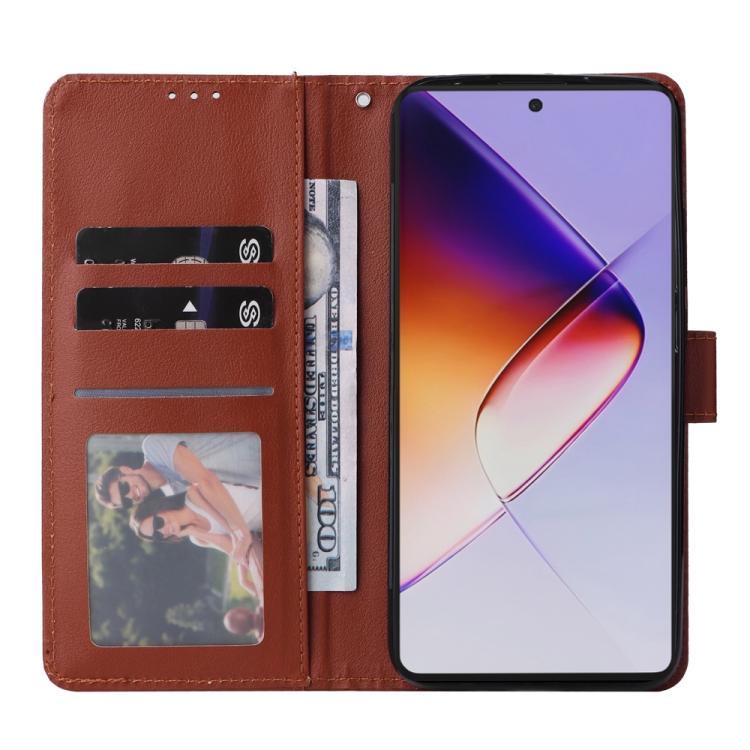 Funda de Cuero Multifuncional para Infinix Note 40 Pro 5G / 4G / 40 Pro+ 5G con 3 Ranuras (Marrón)
