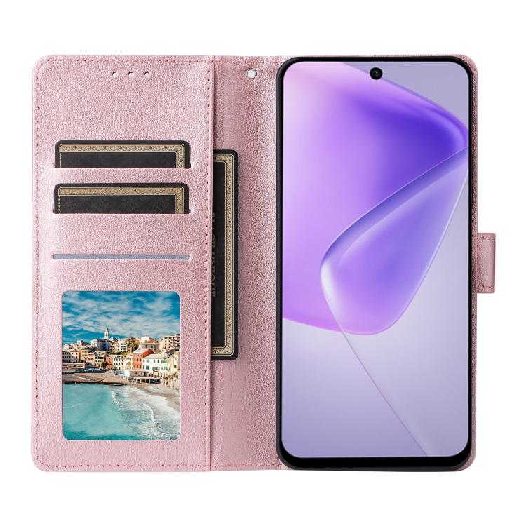 Funda de cuero multifuncional con 3 ranuras para tarjetas para Infinix Hot 40/40 Pro (oro rosa)