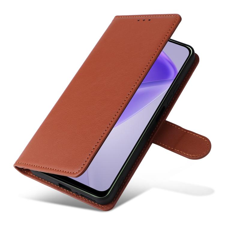 Funda de cuero multifuncional para Infinix Hot 40/40 Pro con 3 ranuras para tarjetas (marrón)