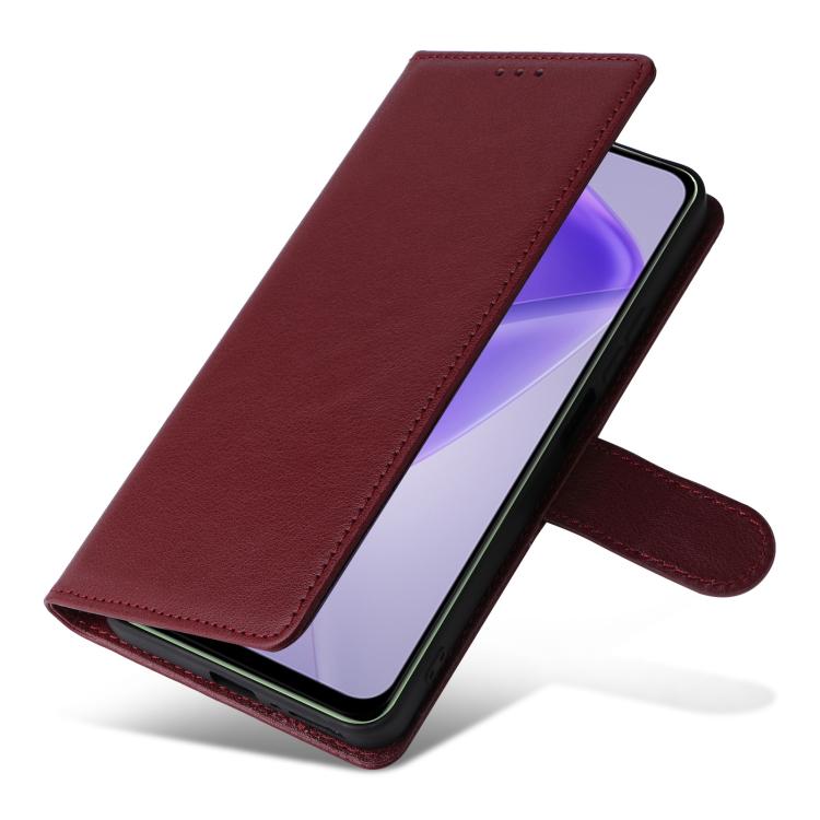 Funda de cuero multifuncional con 3 ranuras para tarjetas para Infinix Hot 40/40 Pro (rojo vino)