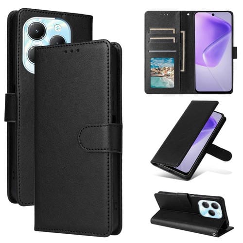 Funda de cuero multifuncional con 3 ranuras para tarjetas para Infinix Hot 40/40 Pro (negra)