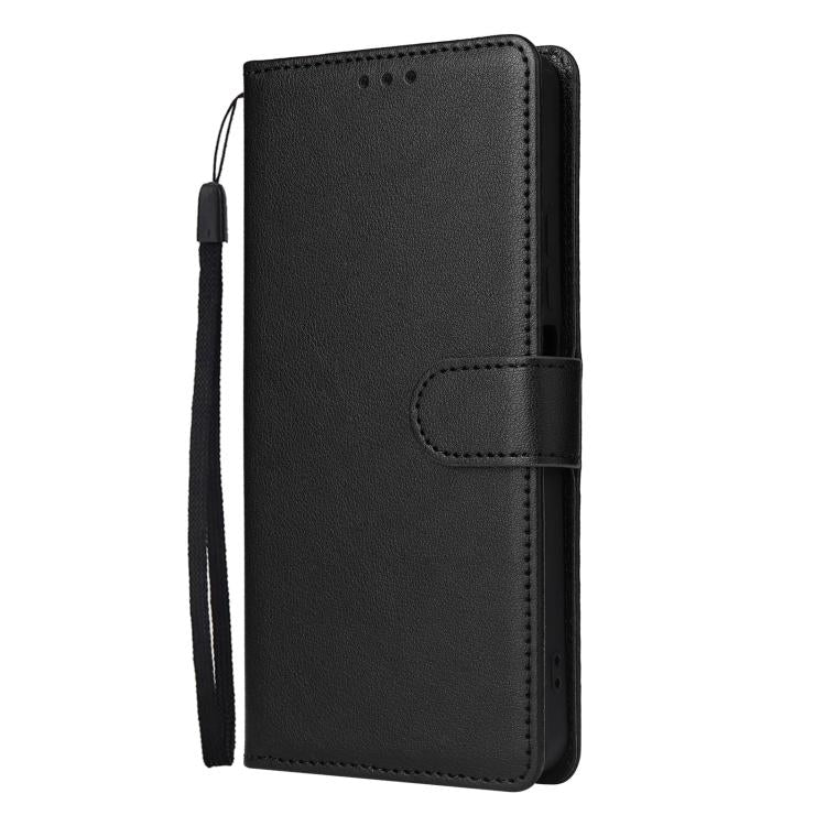 Funda de cuero multifuncional con 3 ranuras para tarjetas para Infinix Hot 40/40 Pro (negra)