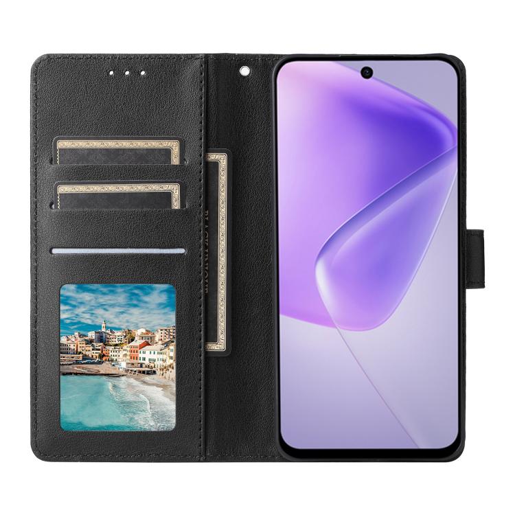 Funda de cuero multifuncional con 3 ranuras para tarjetas para Infinix Hot 40/40 Pro (negra)