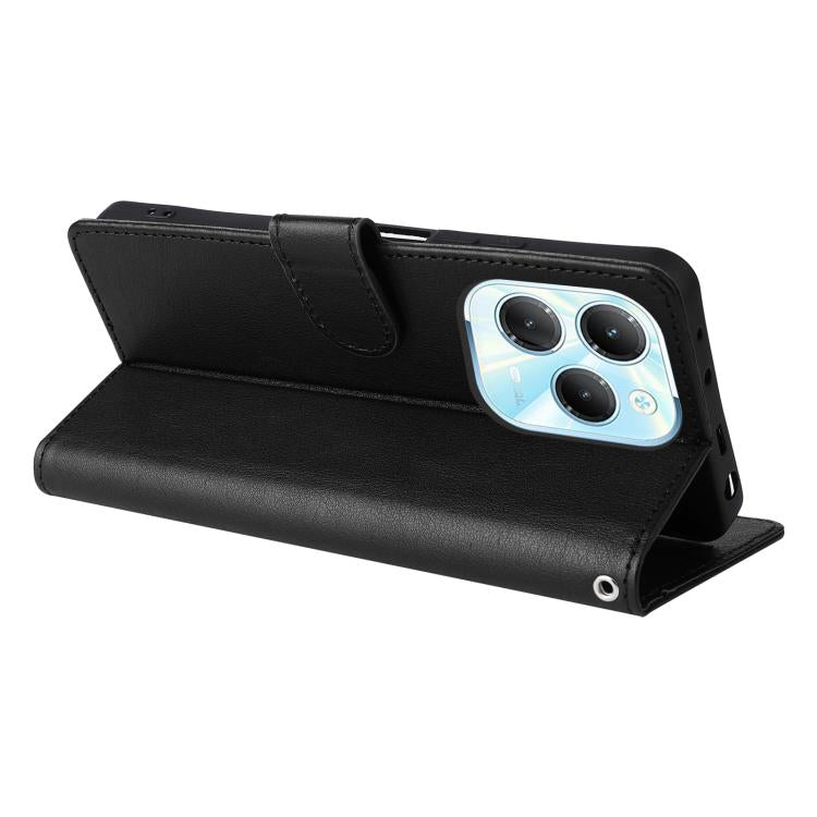 Funda de cuero multifuncional con 3 ranuras para tarjetas para Infinix Hot 40/40 Pro (negra)