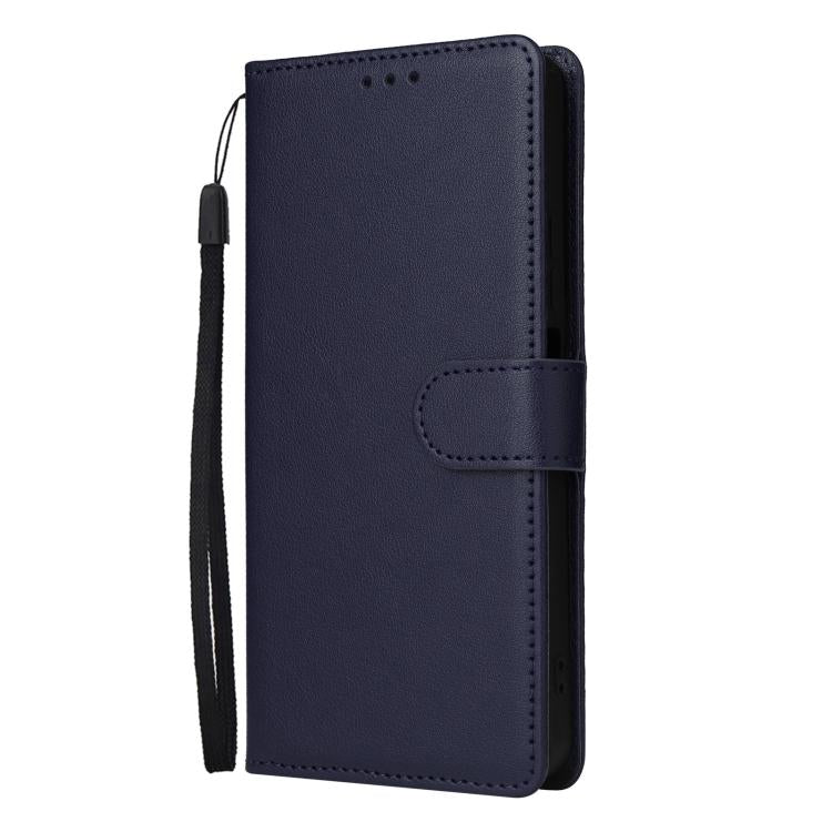 Funda de cuero multifuncional con 3 ranuras para tarjetas para Infinix Hot 40/40 Pro (azul oscuro)