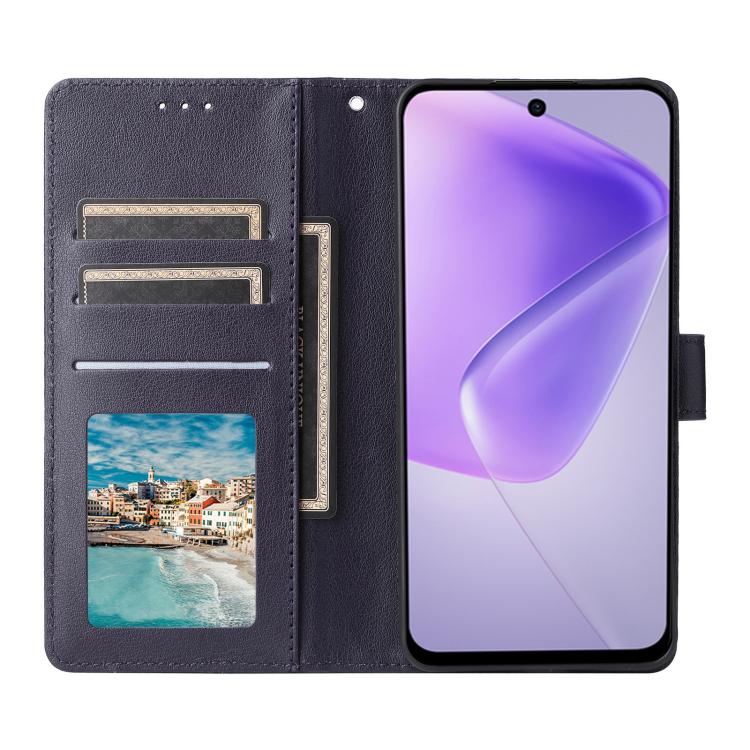 Funda de cuero multifuncional con 3 ranuras para tarjetas para Infinix Hot 40/40 Pro (azul oscuro)
