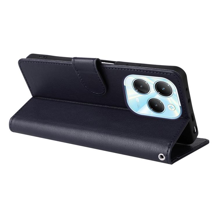Funda de cuero multifuncional con 3 ranuras para tarjetas para Infinix Hot 40/40 Pro (azul oscuro)